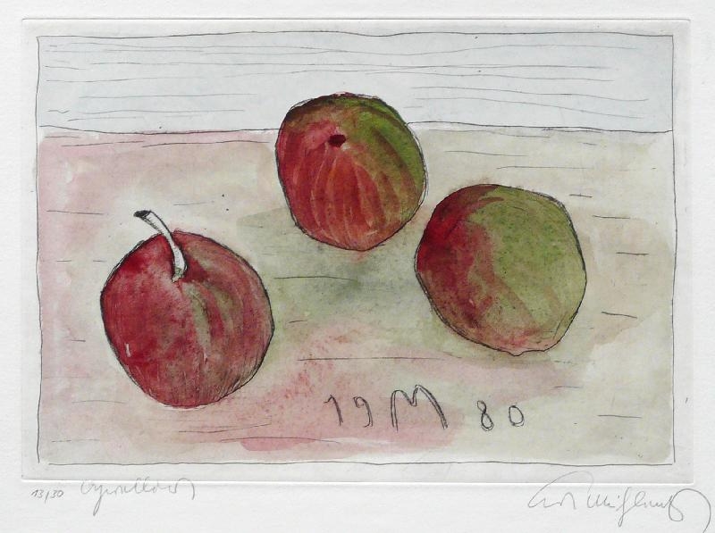 Stilleben mit Äpfeln by Kurt Mühlenhaupt, 1980
