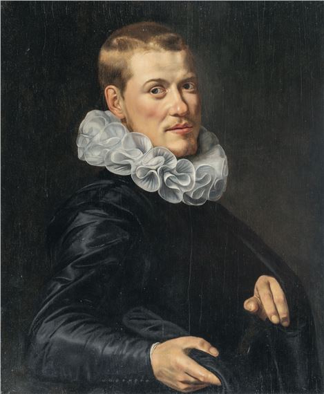 Portrait of a young man in a white ruff by Thomas de Keyser, circa 1620
