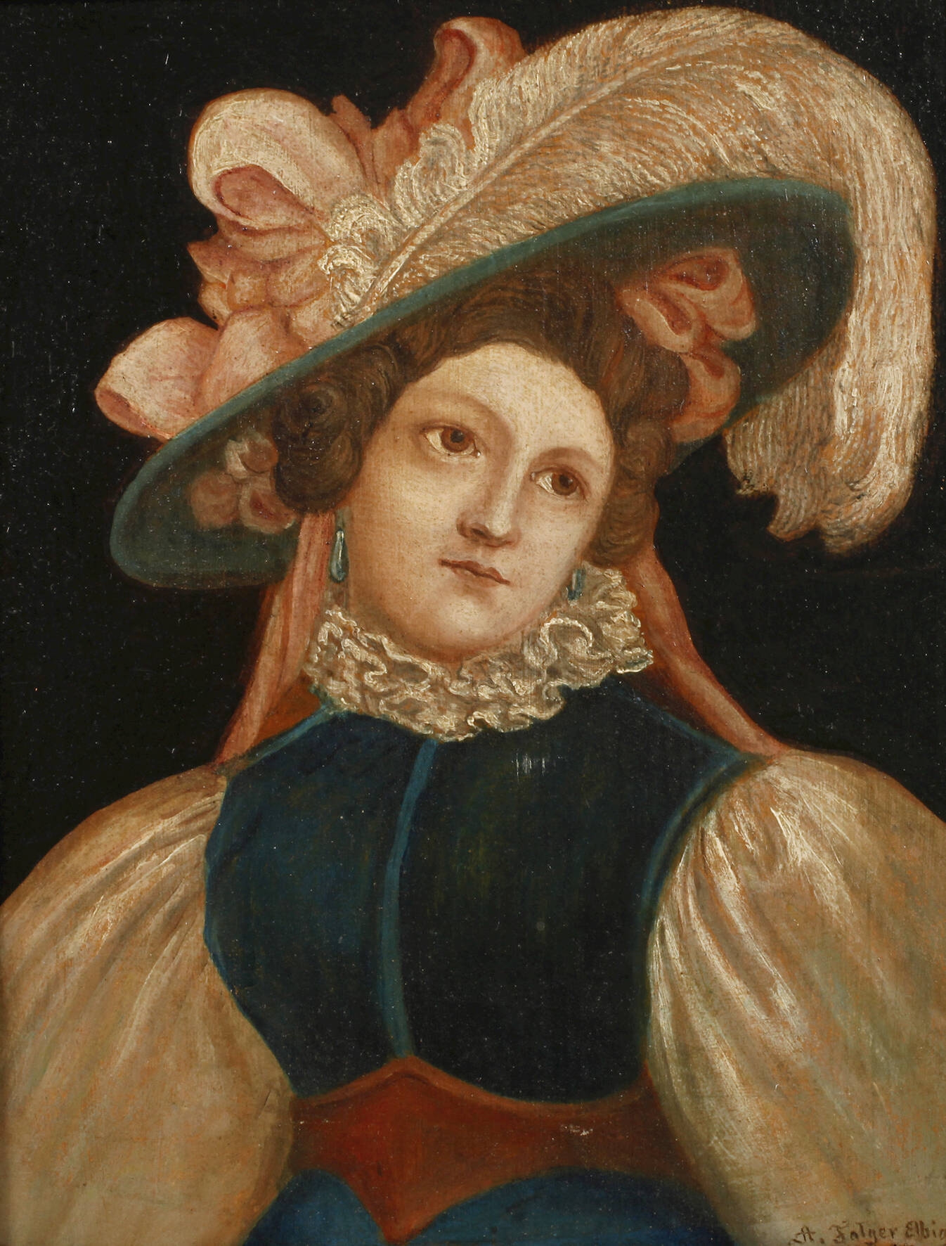 Artwork by Anton Falger, Damenportrait, Made of Oil on canvas