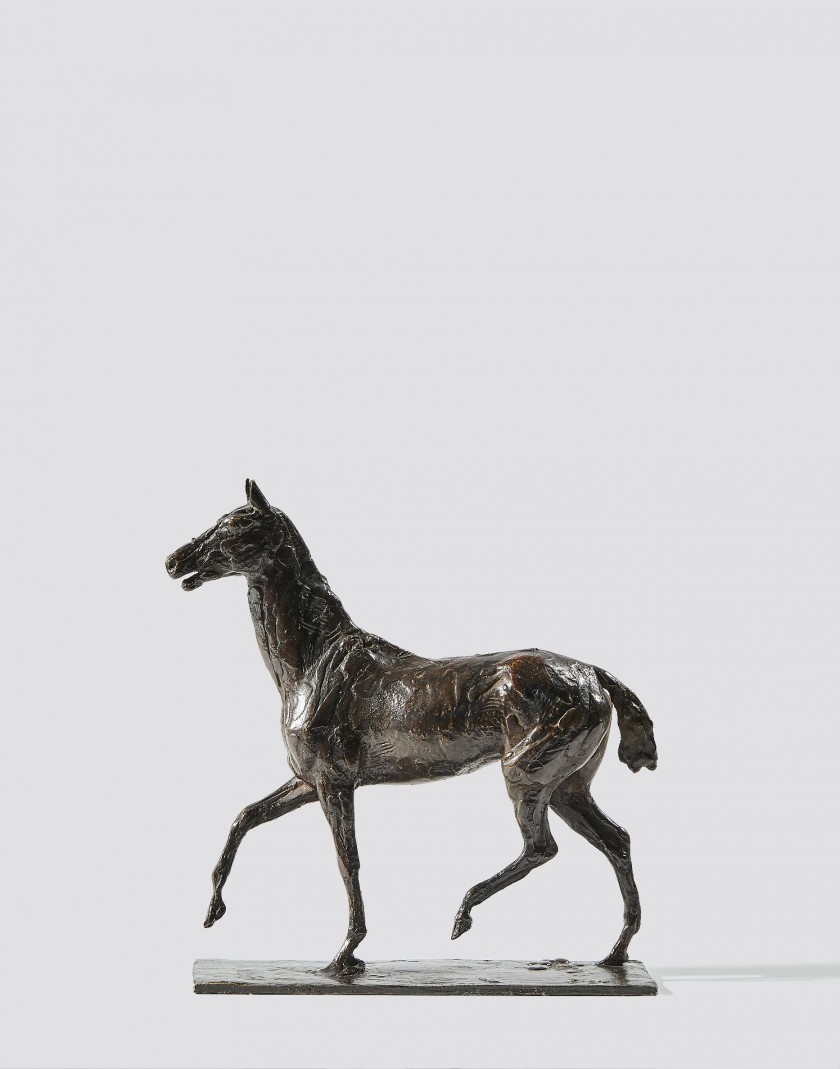 Artwork by Edgar Degas, Cheval marchant au pas relevé, Made of Bronze with brown patina