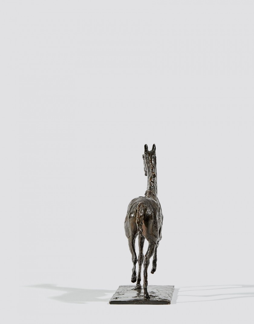 Artwork by Edgar Degas, Cheval marchant au pas relevé, Made of Bronze with brown patina