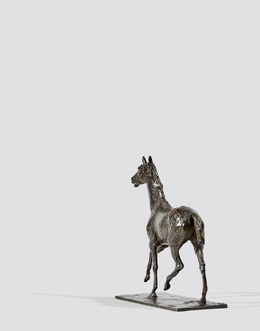 Artwork by Edgar Degas, Cheval marchant au pas relevé, Made of Bronze with brown patina