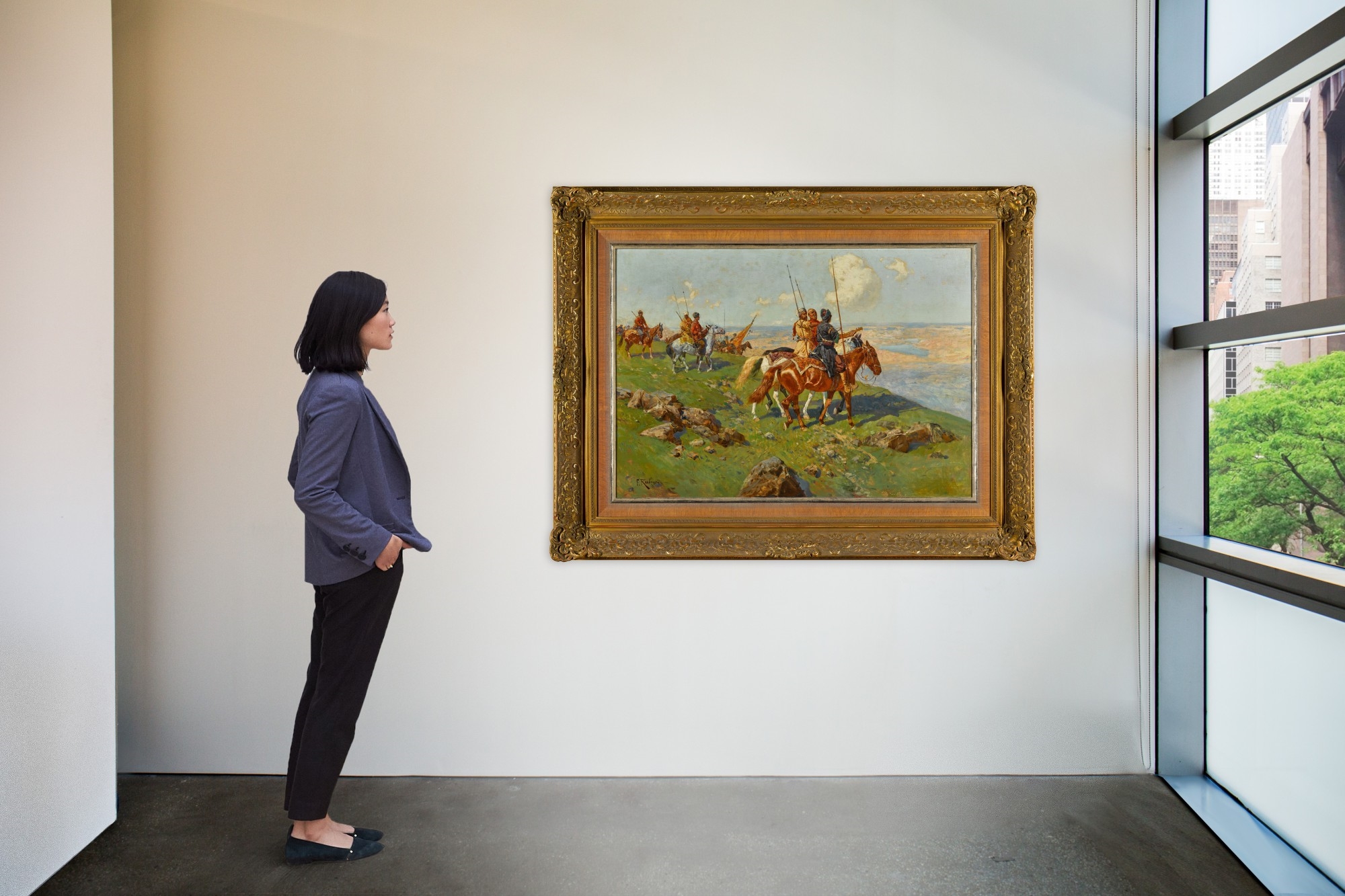 Artwork by Frants Alekseevich Rubo, Circassian Horsemen, Made of oil on canvas