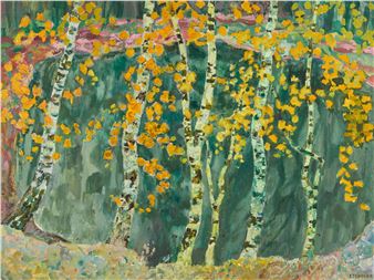 Birch Trees in Autumn - Viktor Templin