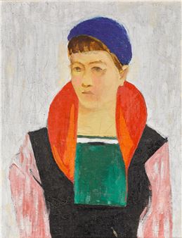 Girl in a Blue Beret - Konstantin Rozhdestvensky