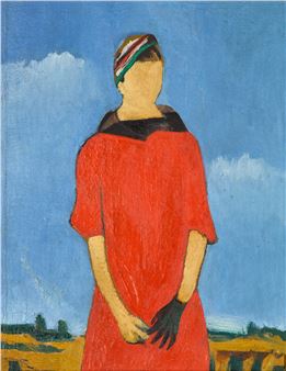 Portrait of a Woman in Red - Konstantin Rozhdestvensky