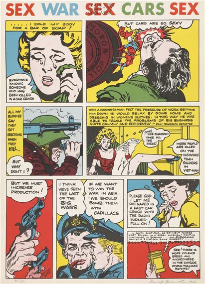 'SEX WAR SEX CARS SEX' by Derek Boshier, Christopher Logue, 1966