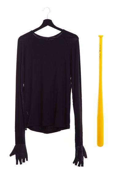 Blouse and baseball bat from the seriesi "Black bloc" - Łukasz Surowiec