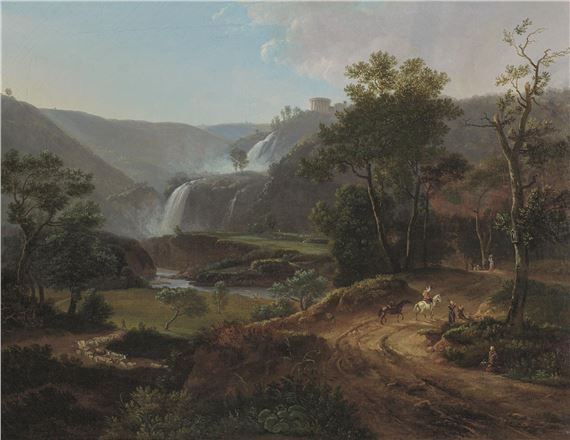 "Il Mattino" Paesaggio con le Cascatelle di Tivoli by Simon-Joseph-Alexandre-Clément Denis, 1789
