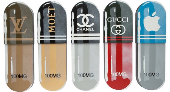 Denial, Louis Vuitton, Moet, Chanel, Gucci, and Apple
