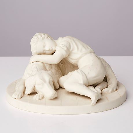 Pojke med hund, parian by Adele Rudenschiöld, 1893