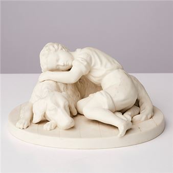 Pojke med hund, parian - Adele Rudenschiöld