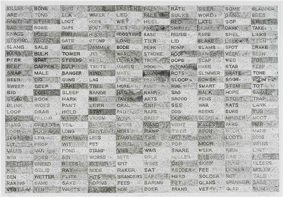 Word Woes by Willem Boshoff, dated 2014