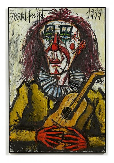 Bernard Buffet | Deux clowns trompette (1989) | MutualArt