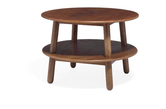 Circular coffee table of teak by Hans-Christian Hansen, Viggo Jørgensen, Designed 1936.