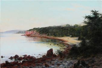 A coastal scene from Rø, Bornholm - Johan Peter Wildenrath