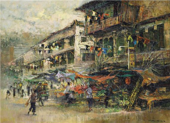 Chinatown - Smith Street by Choo Keng Kwang, 1976, Painted in 1976