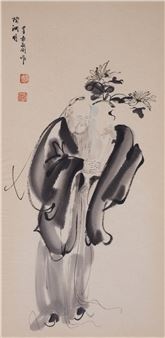 The poet Tao Yuanming with chrysanthemums - Du Jinggang