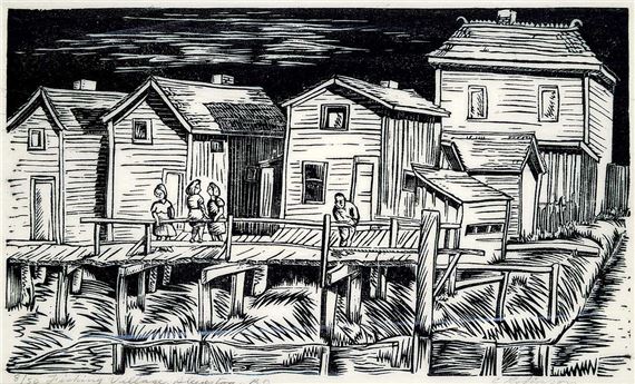 Fishing Village, Steveston, B.C. by Clifford Foard Robinson