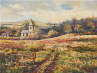 The Church by Poppy Field - K. Kubick