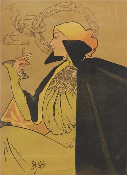 art nouveau cigarette ad French Paper Vintage Poster for 'Riz La', 1898 Jane Atche | Art Nouveau
