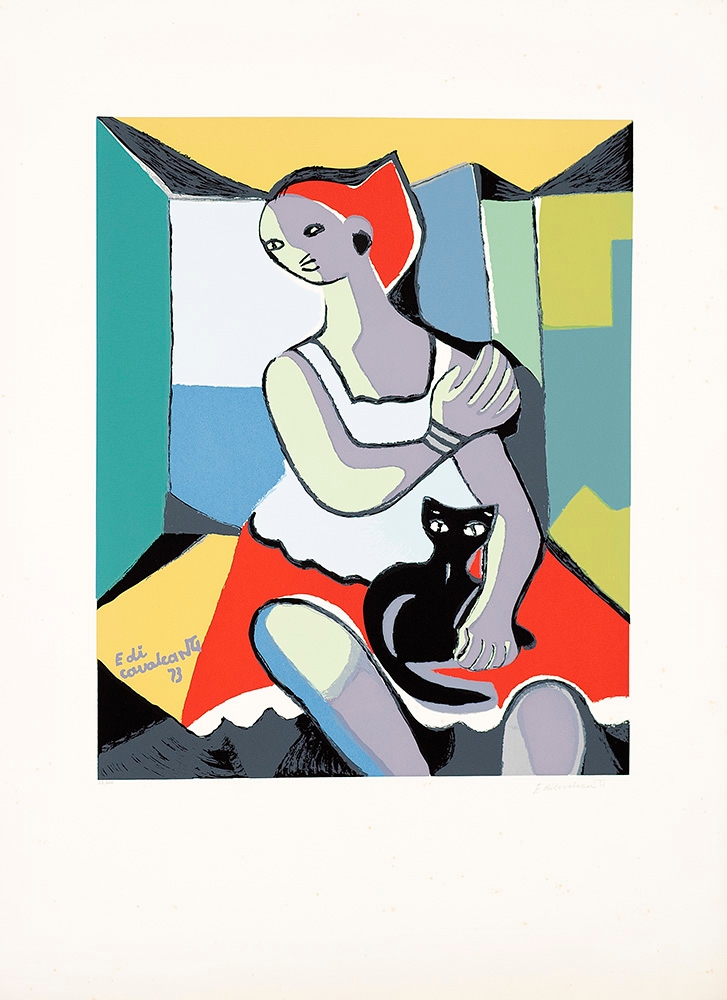 Mulher e Gato by Emiliano di Cavalcanti, 1973