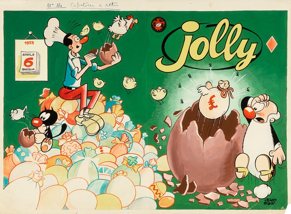 Artwork by Carlo Peroni, “Jolly”, Made of Pencil, ink and tempera on thin cardboard