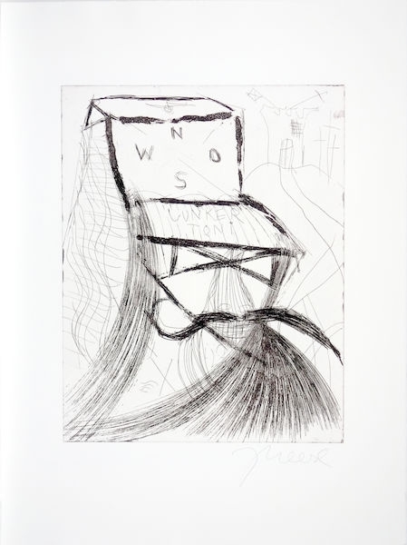 Artwork by Jonathan Meese, Der Junker Toni, Made of Etching on Sommerset Velvet laid paper