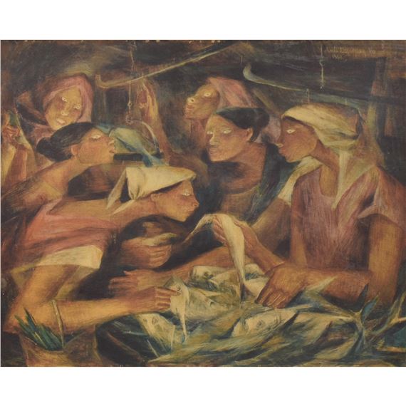 At the Fish Market by Anita Magsaysay-Ho, 1953