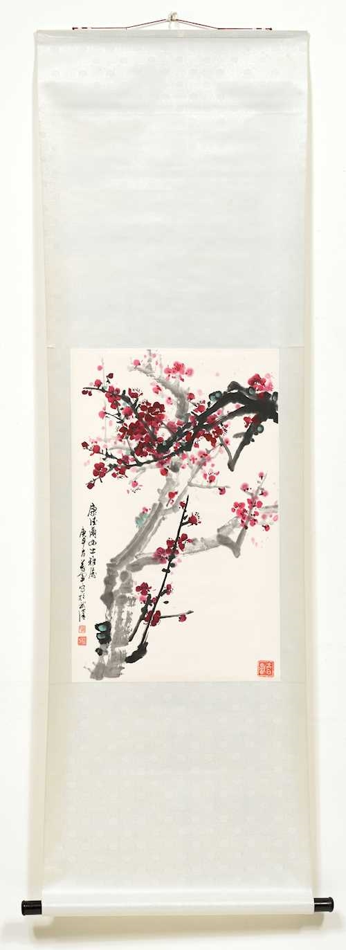 Artwork by Wan Jun, Plum blossoms, Made of Ink and colours on paper