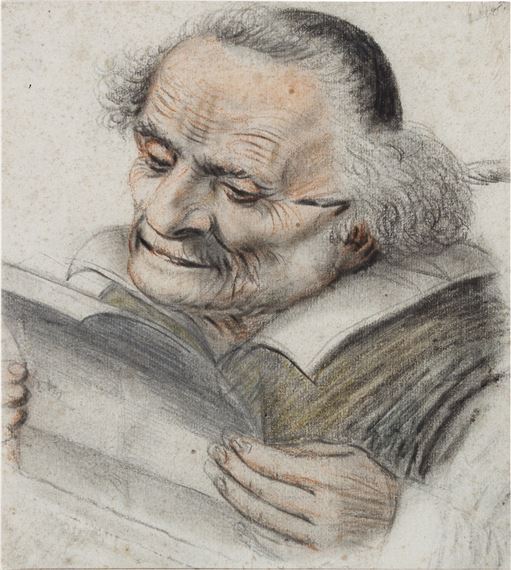 A cleric reading a letter, a quill behind his ear by Nicolas Lagneau