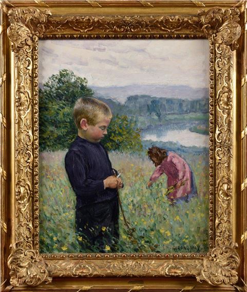 Two Children in the Meadow by Léon Giran-Max, 1902
