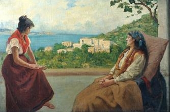 Curt Agthe | Conversando in terrazza (1892) | MutualArt