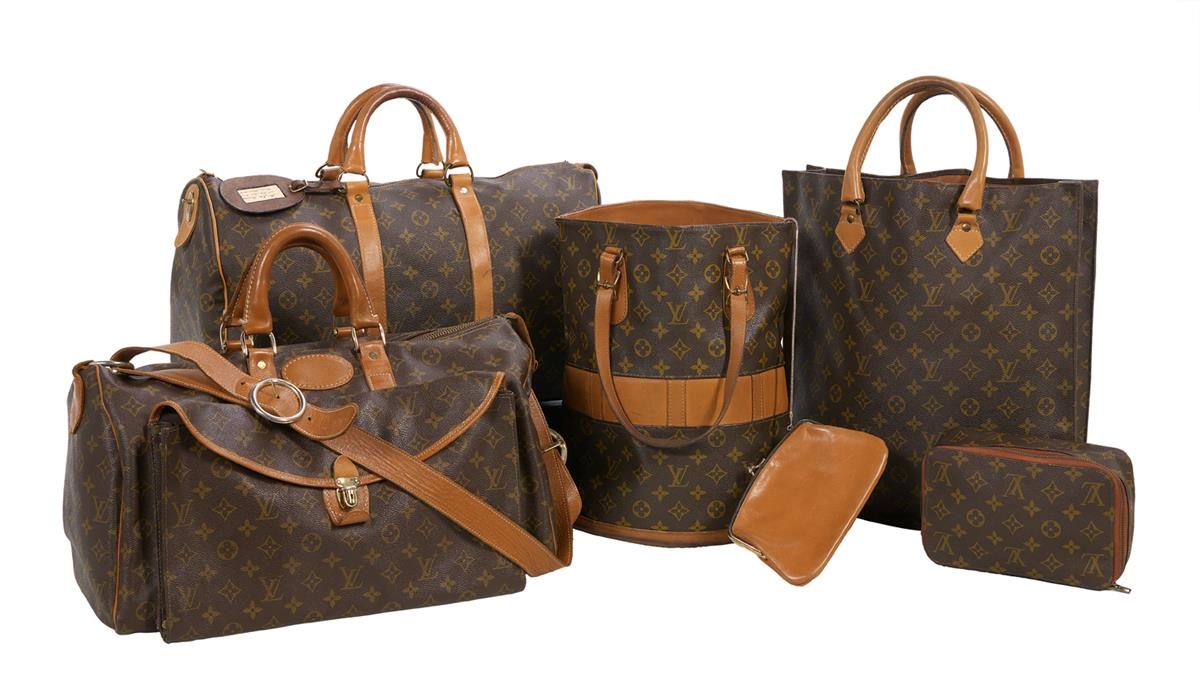 Lot - Five Pieces of Vintage Louis Vuitton Hand and Weekend Travel Bags