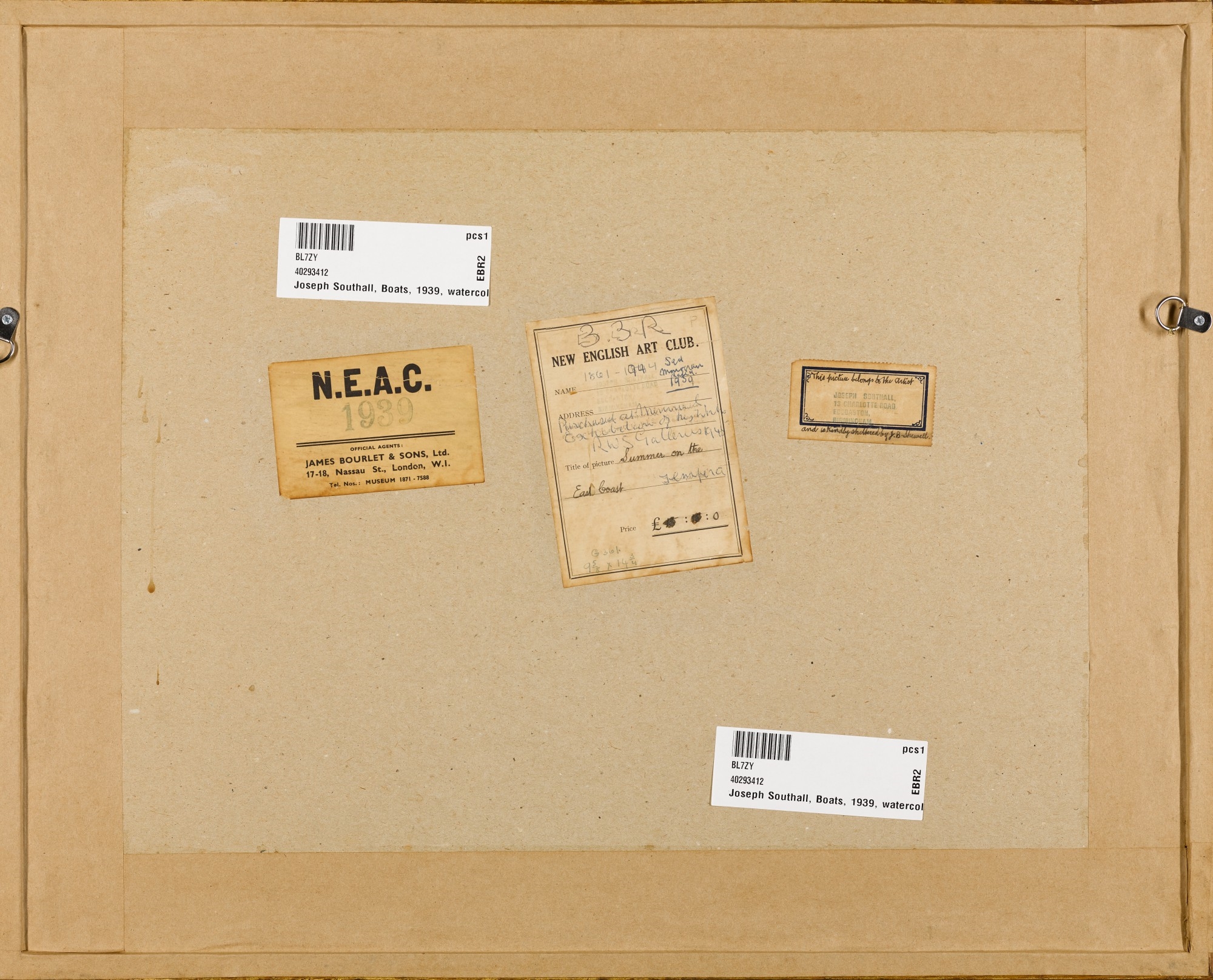 Artwork by Joseph Edward Southall, Summer on the East Coast, Made of watercolour with tempera and pencil