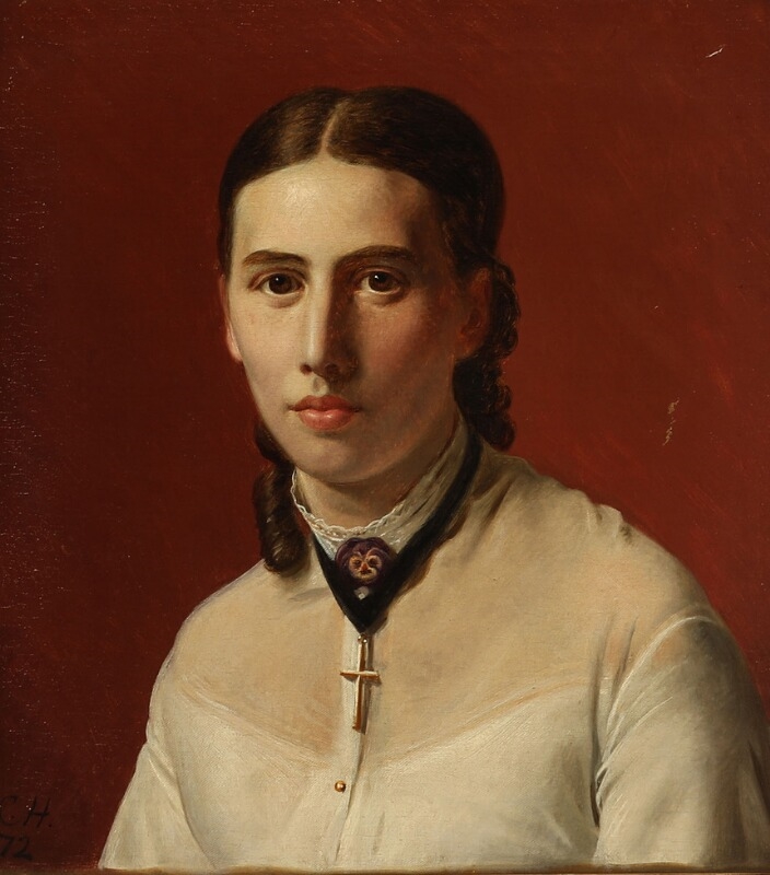 Portrait of miss Maria Jørgine Avenstrup by Carl Christian Constantin Hansen, 1872