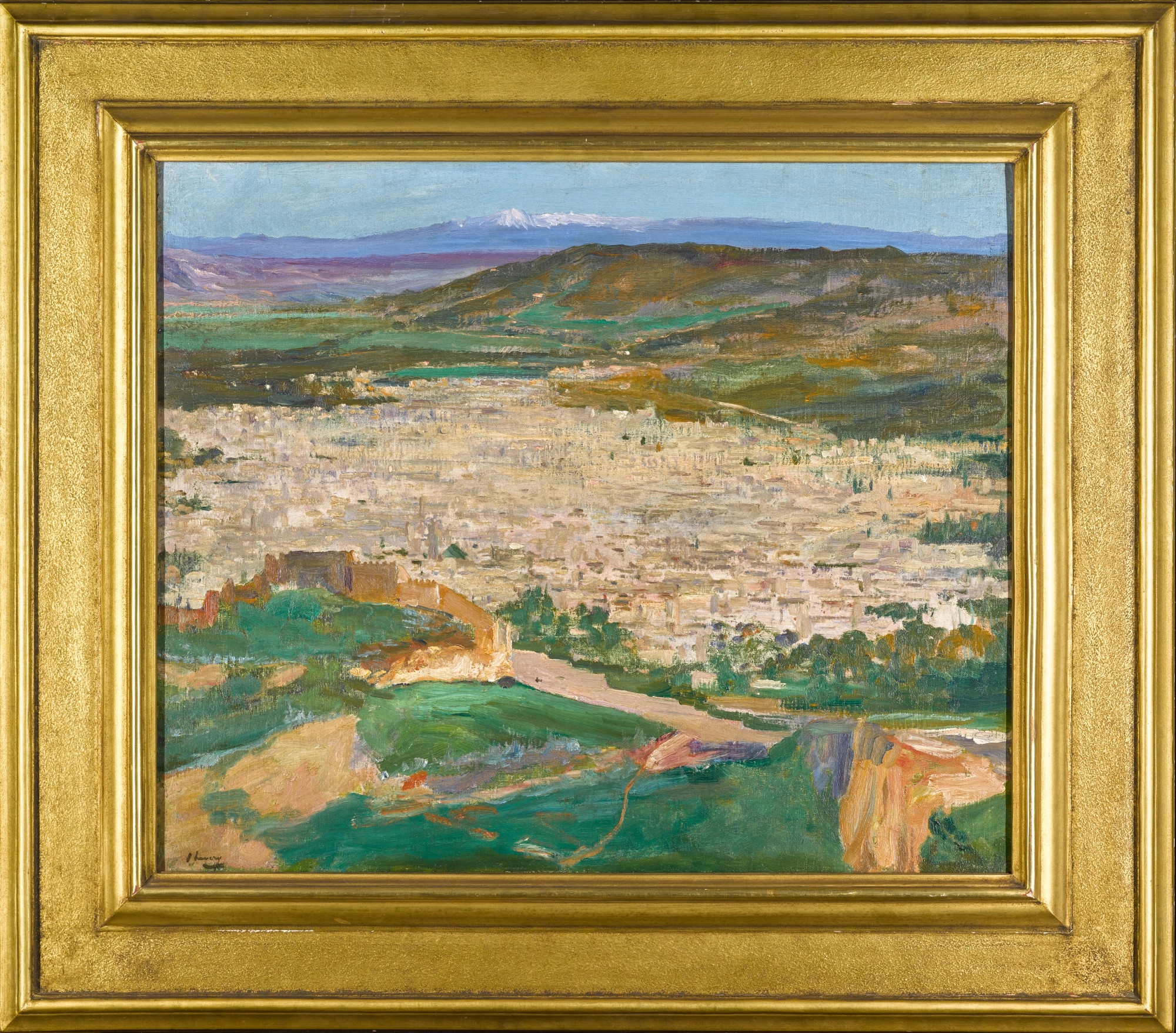 Artwork by John Lavery, A View of Fez, Made of oil on board