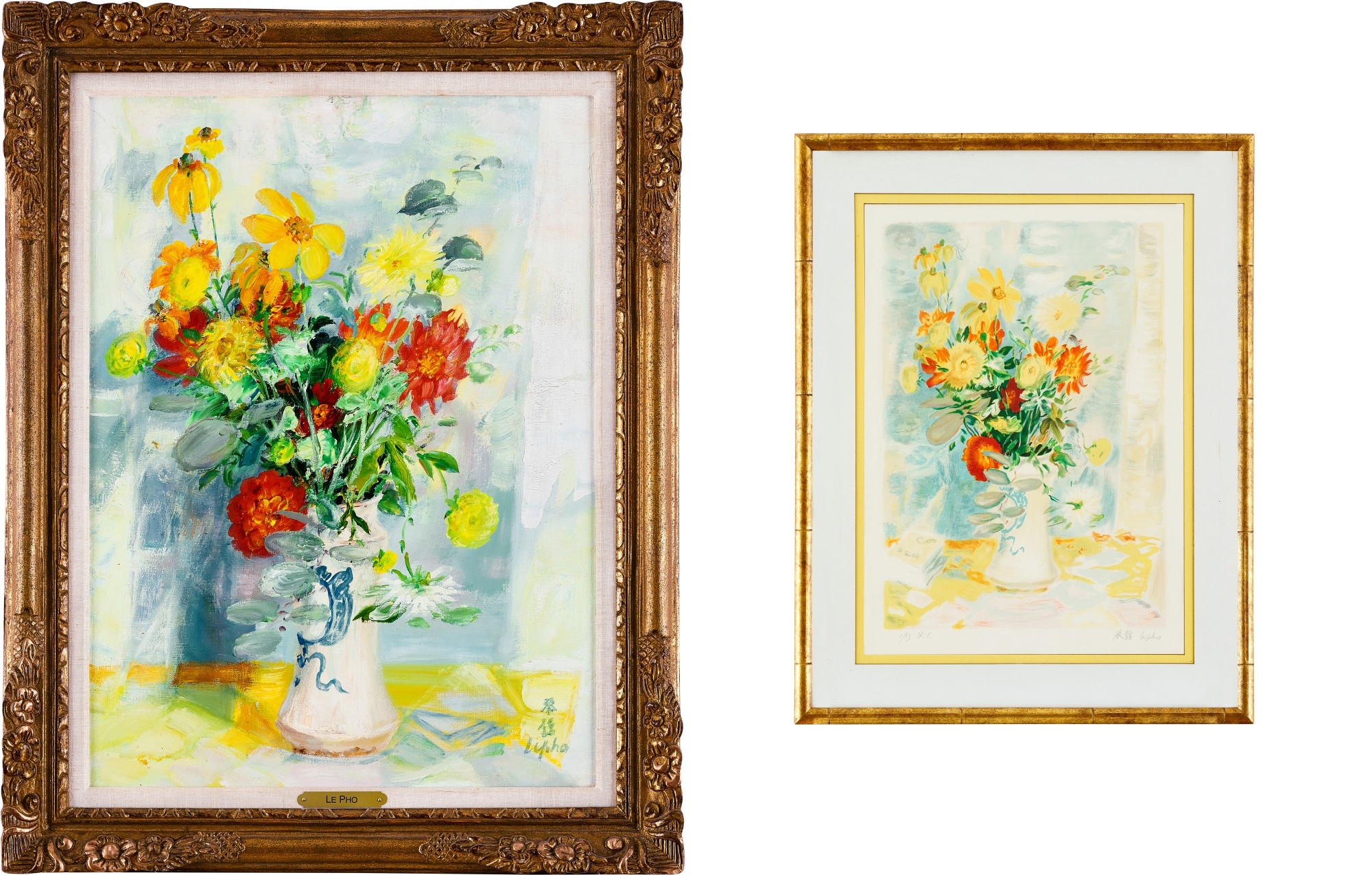 Artwork by Lê Ph?, (i) Le Fleurs (ii) An associated lithograph of Le Fleurs (Hors Commerce 1), Made of (i) Oil on canvas (ii) Lithograph print on paper