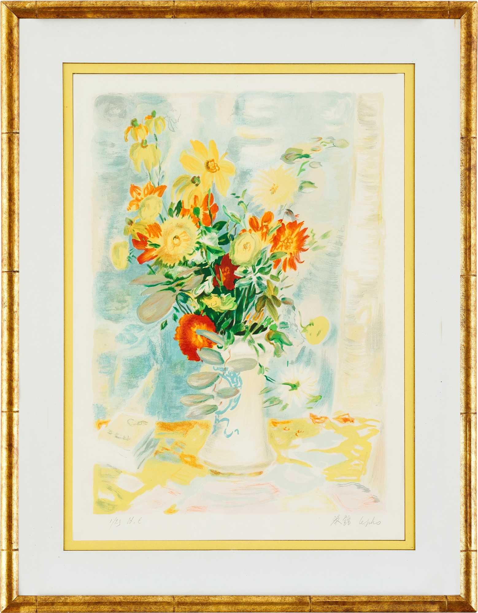 Artwork by Lê Ph?, (i) Le Fleurs (ii) An associated lithograph of Le Fleurs (Hors Commerce 1), Made of (i) Oil on canvas (ii) Lithograph print on paper
