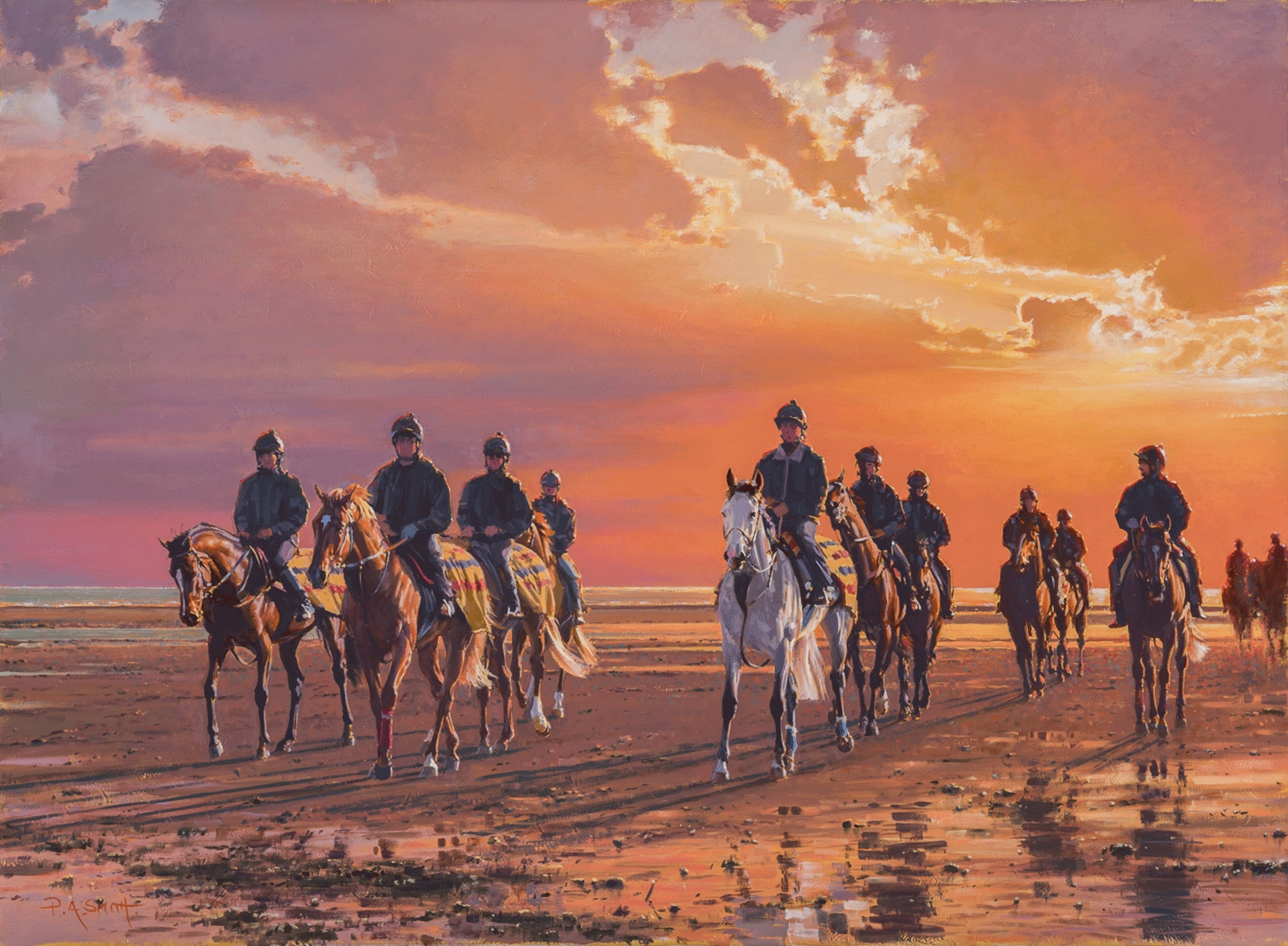 Artwork by Peter Smith, Sunrise Outriders, Made of Oil on canvas
