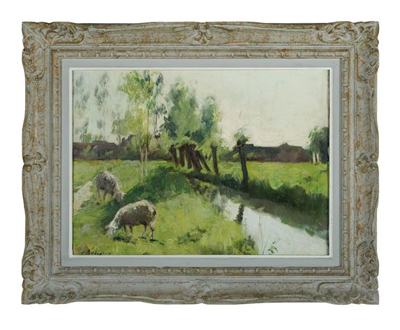 sheep in a pasture by Ernest Betigny