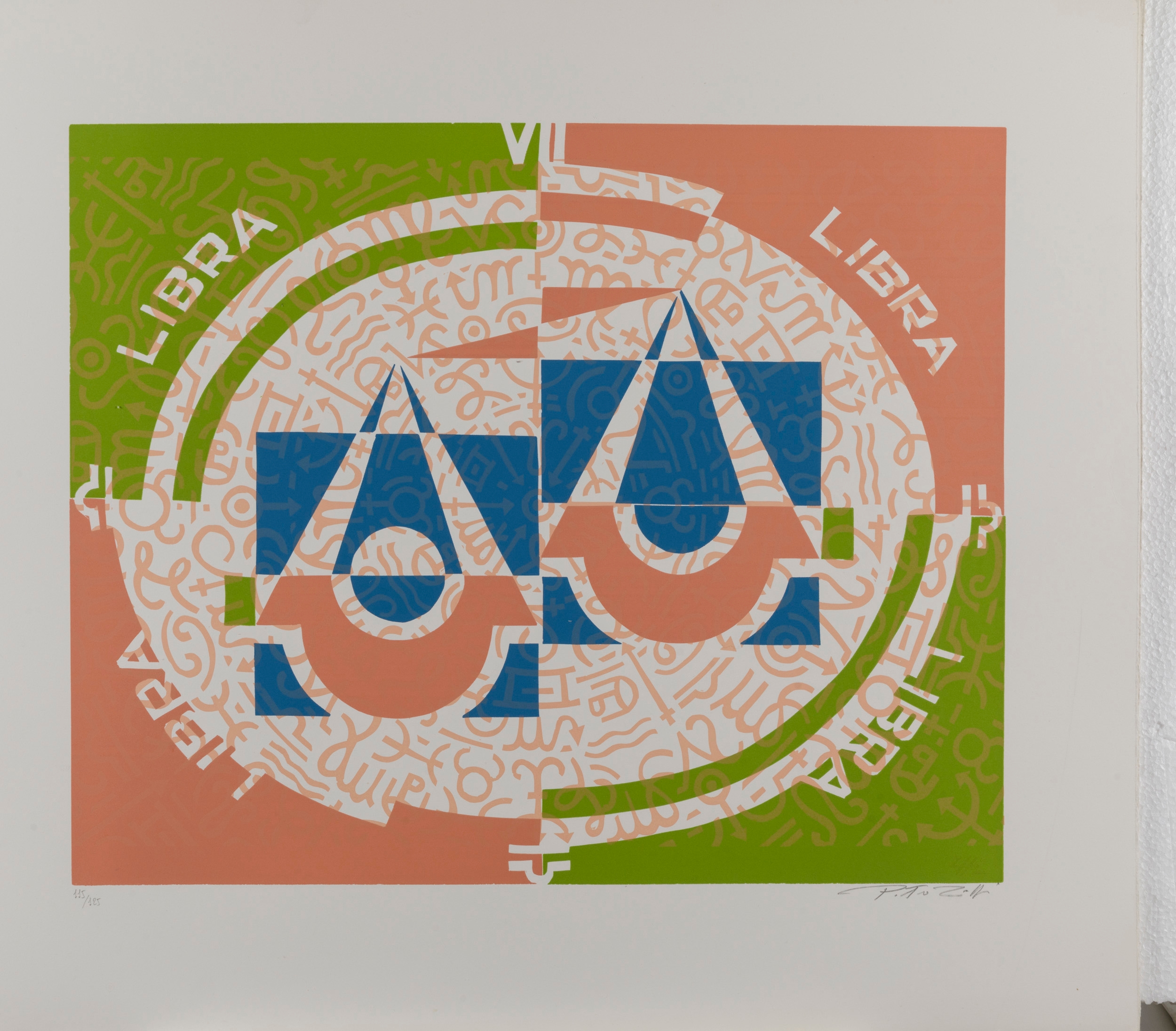 Artwork by Pietro Zuffi, Libra, Made of color linoleum on paper,