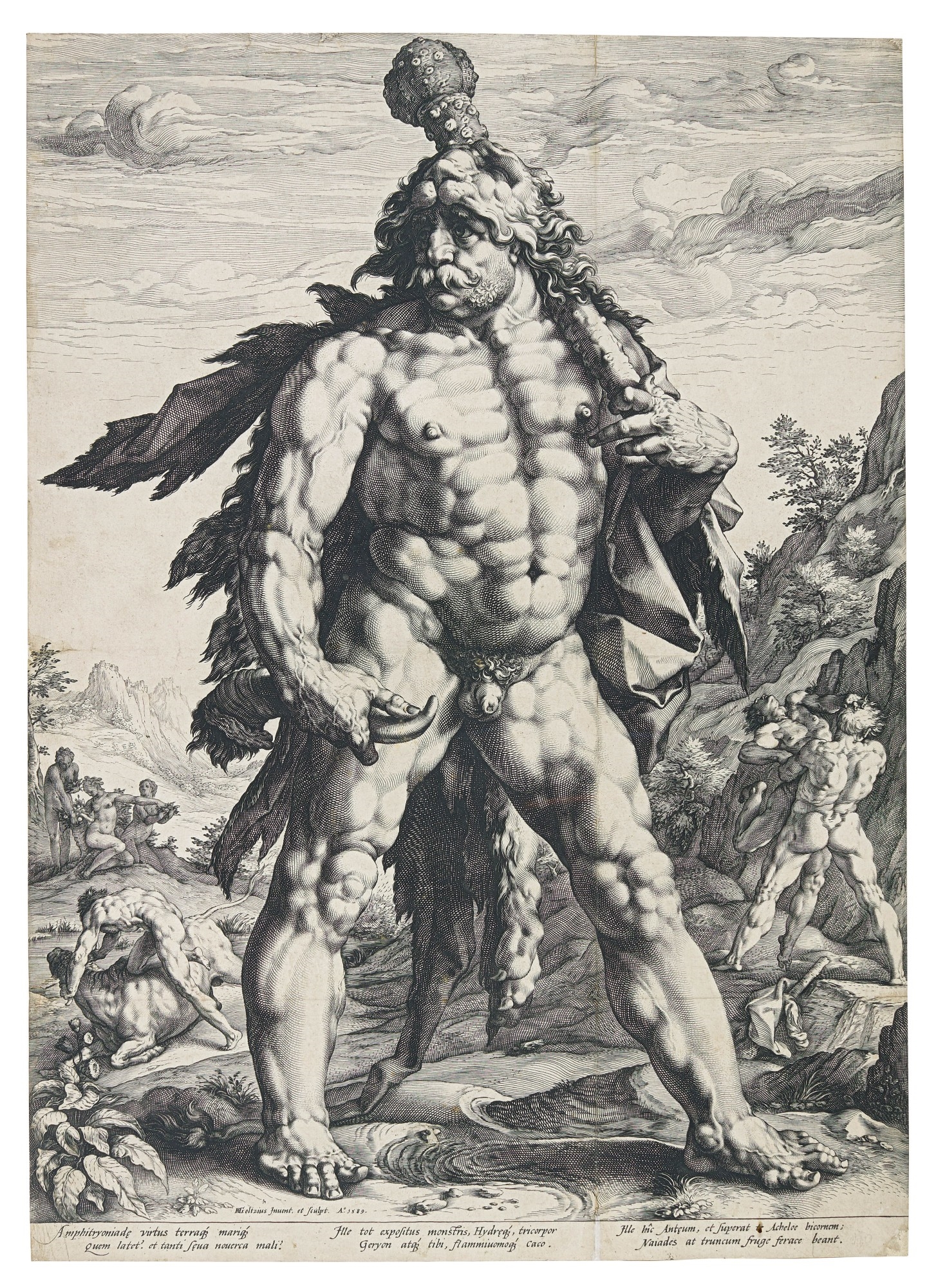 The Large Hercules (Bartsch 142; Hollstein 143; Strauss 283; New Hollstein 156) by Hendrick Goltzius, 1589