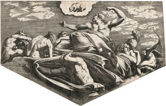 Jupiter und Callisto auf Wolken - Francesco Primaticcio