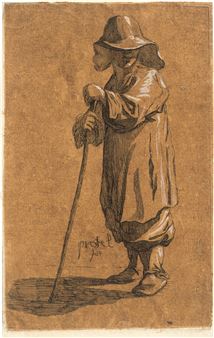 Hirtenknabe mit Schlapphut und Stock - Johann Gottlieb Prestel