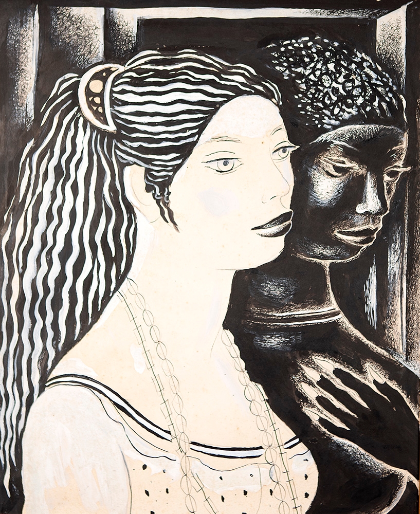 Artwork by Noemia Mourão, Duas Mulheres, Made of ink on paper