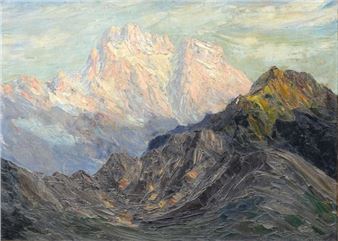 Le Viso, coucher de soleil - Emile Veron