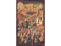 Artwork by Molly Moss, Out and About Winter London, Piccadilly Circus,, Made of original poster