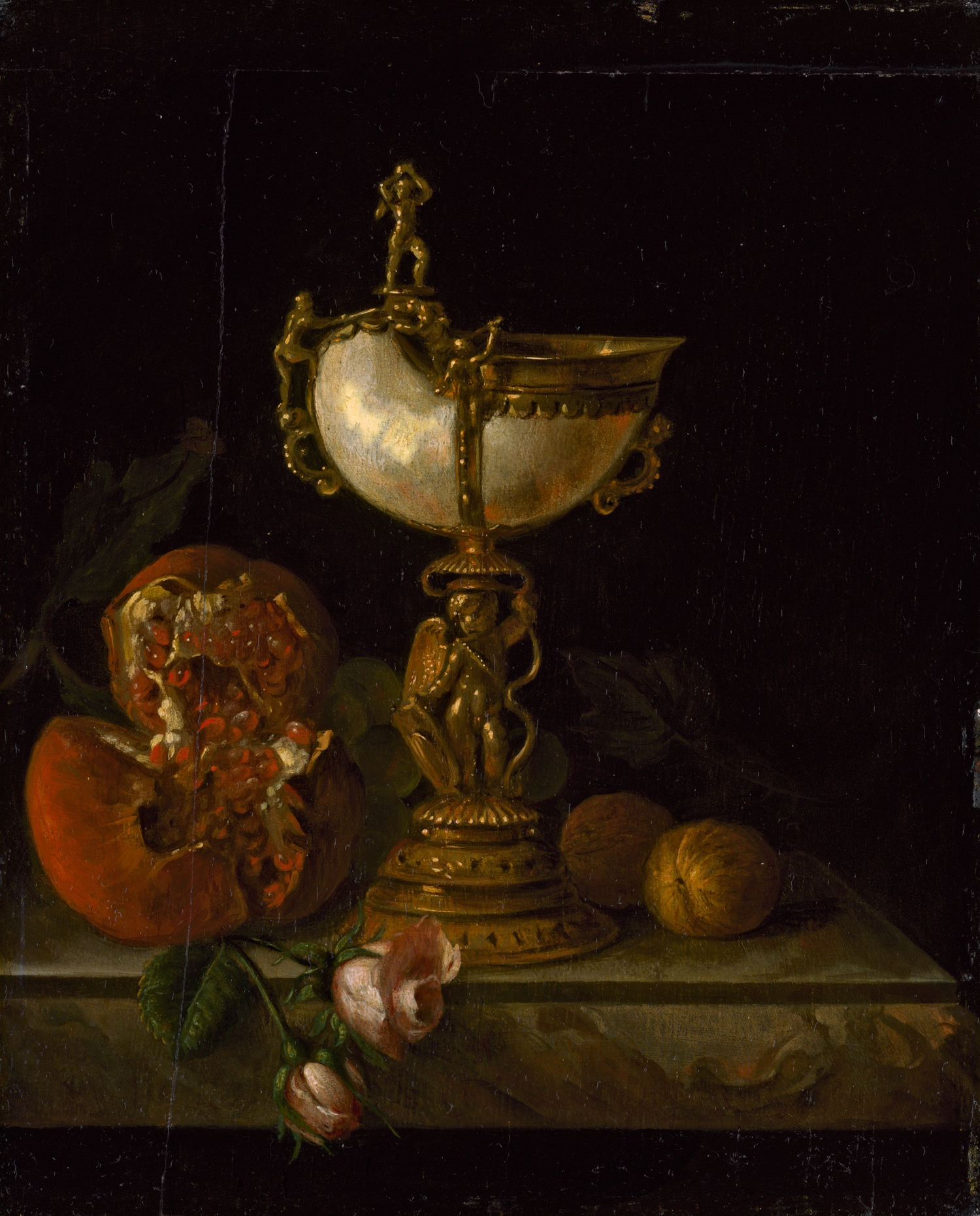 Stillleben Mit Nautiluspokal Und Hummer Willem Kalf | Stillleben mit Nautiluspokal und Granatapfel | MutualArt