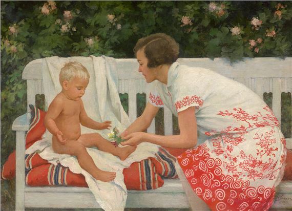 Sommertag im Garten by Hermann Seeger, 1929